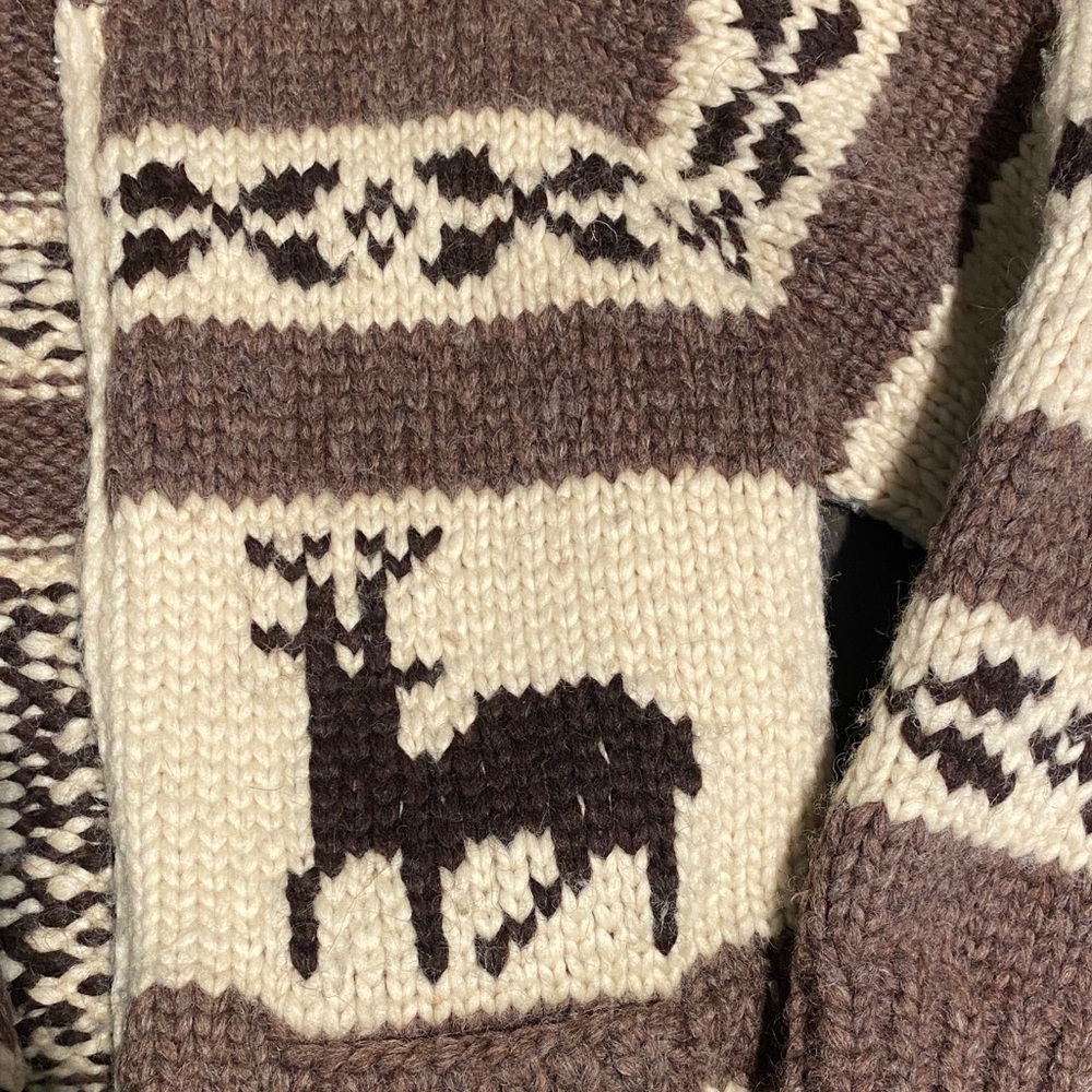 Vintage 1950-1960s Cowichan Zip Sweater - Picture 3 of 6